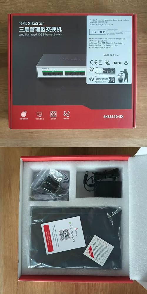 Xikestor SKS8310-8X SFP+ 10Gbps 8ポートスイッチ Amazon.com: XikeStor 8 Port 10G Ethernet Switch, L3 Managed